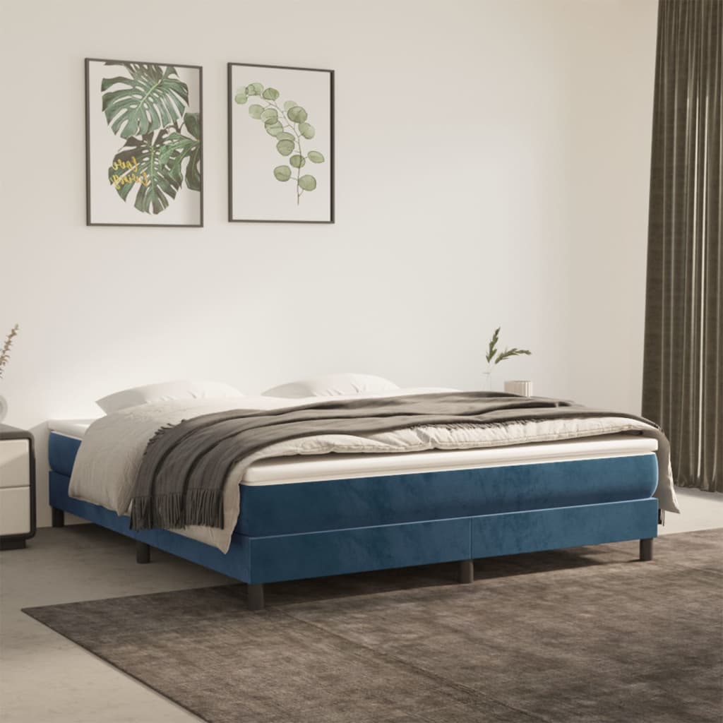 Bedframe Fluweel Donkerblauw