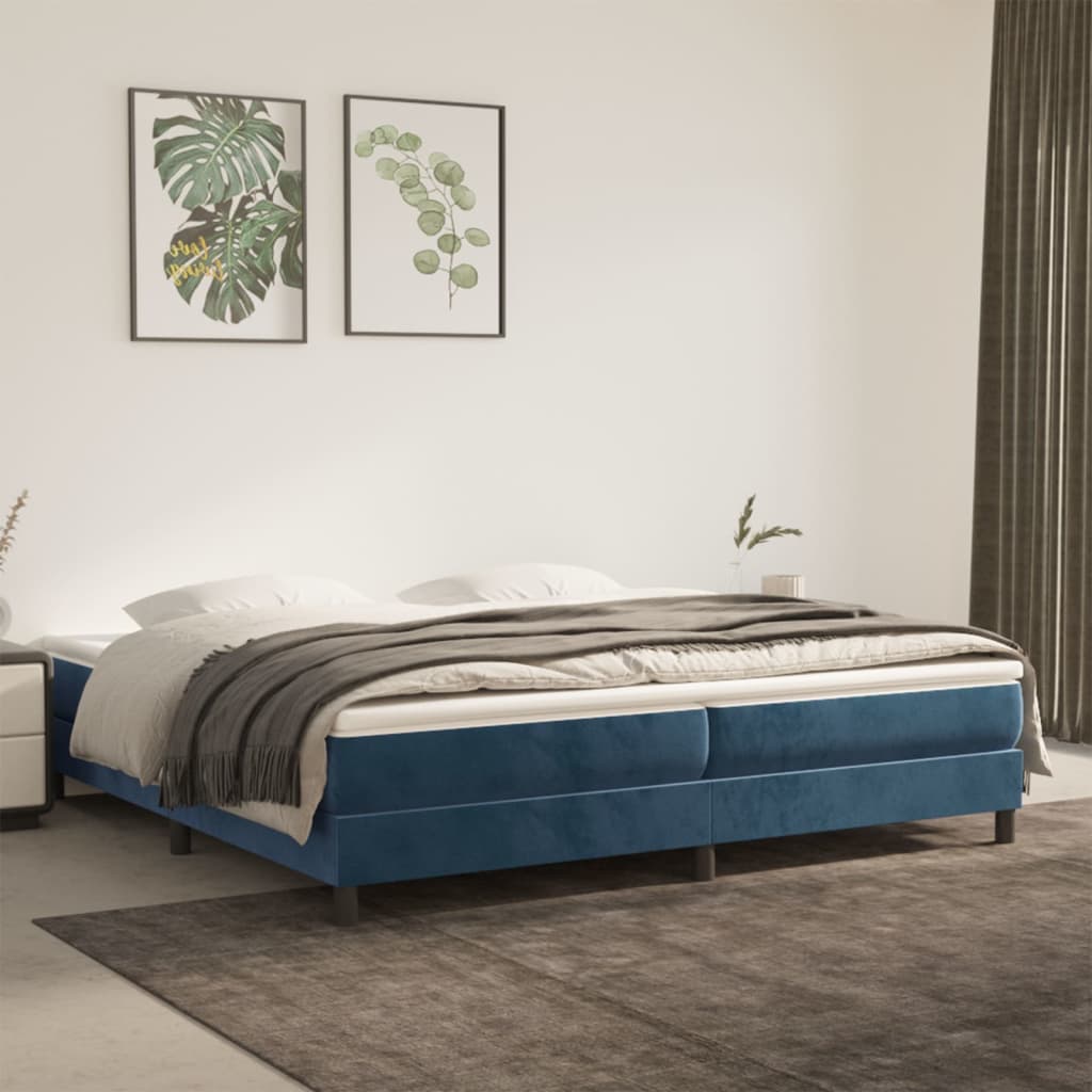 Bedframe Fluweel Donkerblauw