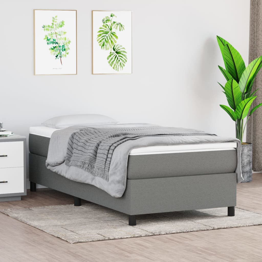 Bedframe Zonder Matras Stof Donkergrijs