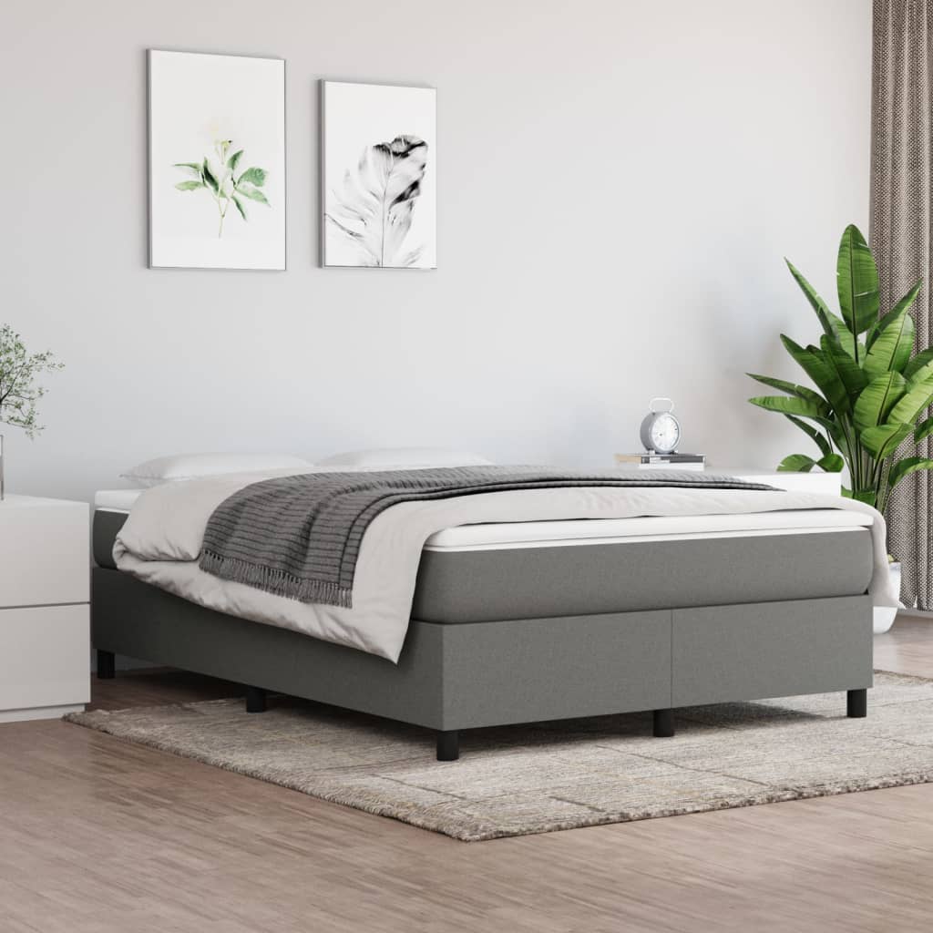 Bedframe Zonder Matras Stof Donkergrijs