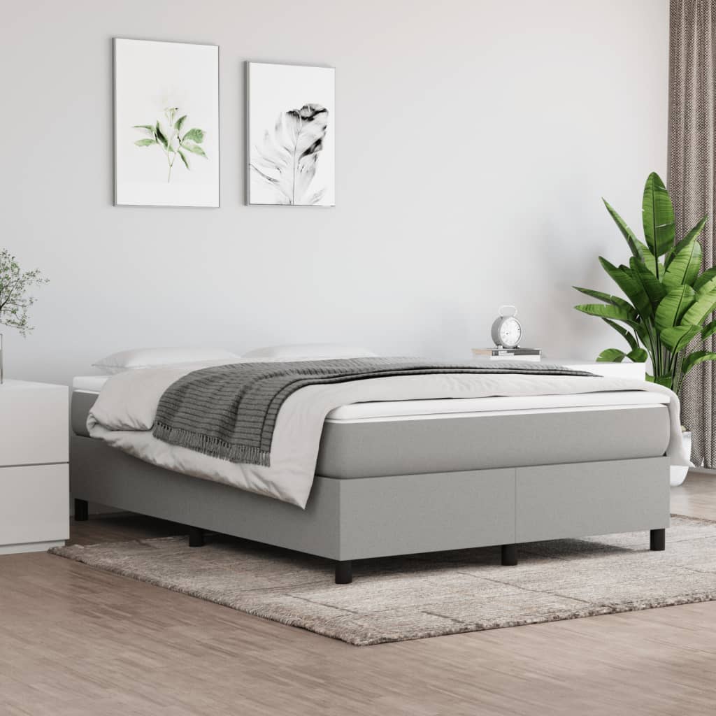 Bedframe Zonder Matras Stof Lichtgrijs