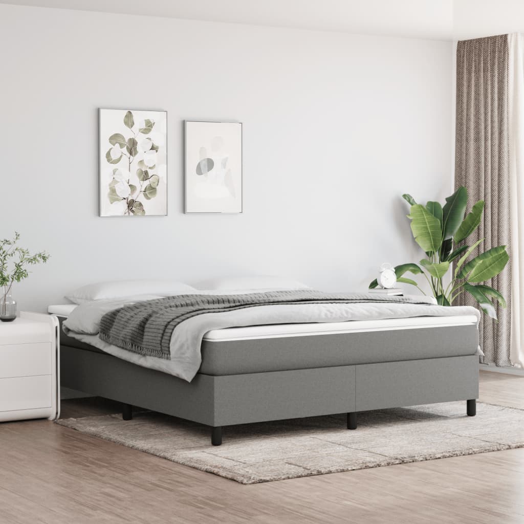 Bedframe Zonder Matras Stof Donkergrijs