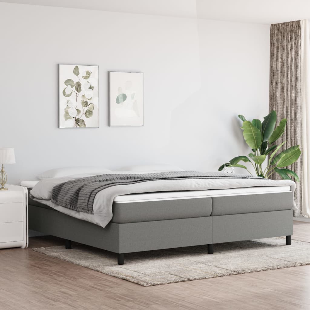 Bedframe Zonder Matras Stof Donkergrijs