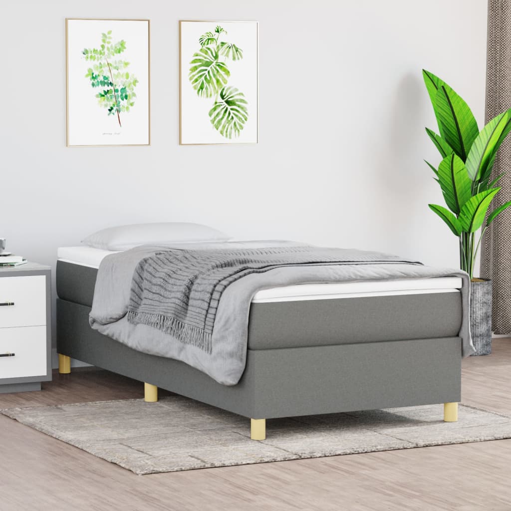 Bedframe Zonder Matras Stof Donkergrijs