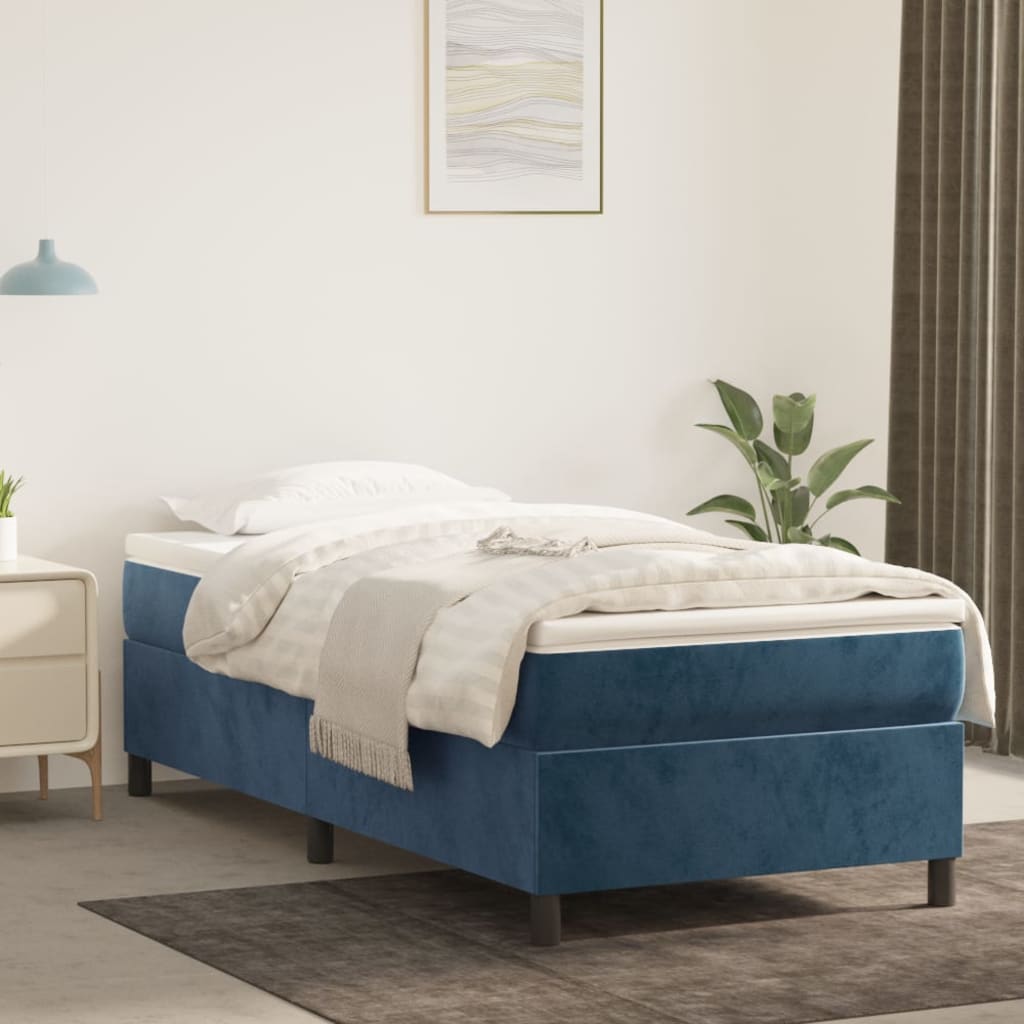 Bedframe Fluweel Donkerblauw