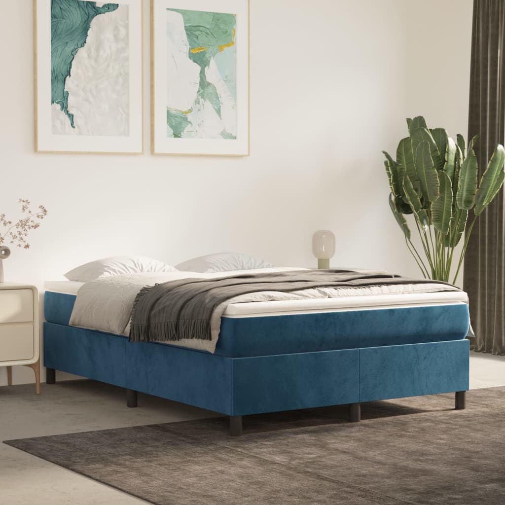 Bedframe Fluweel Donkerblauw