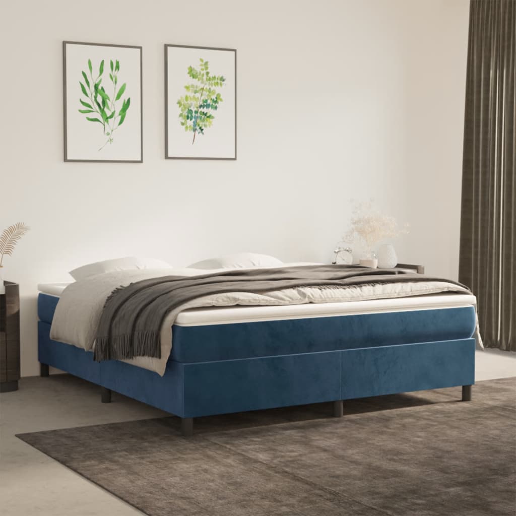 Bedframe Fluweel Donkerblauw