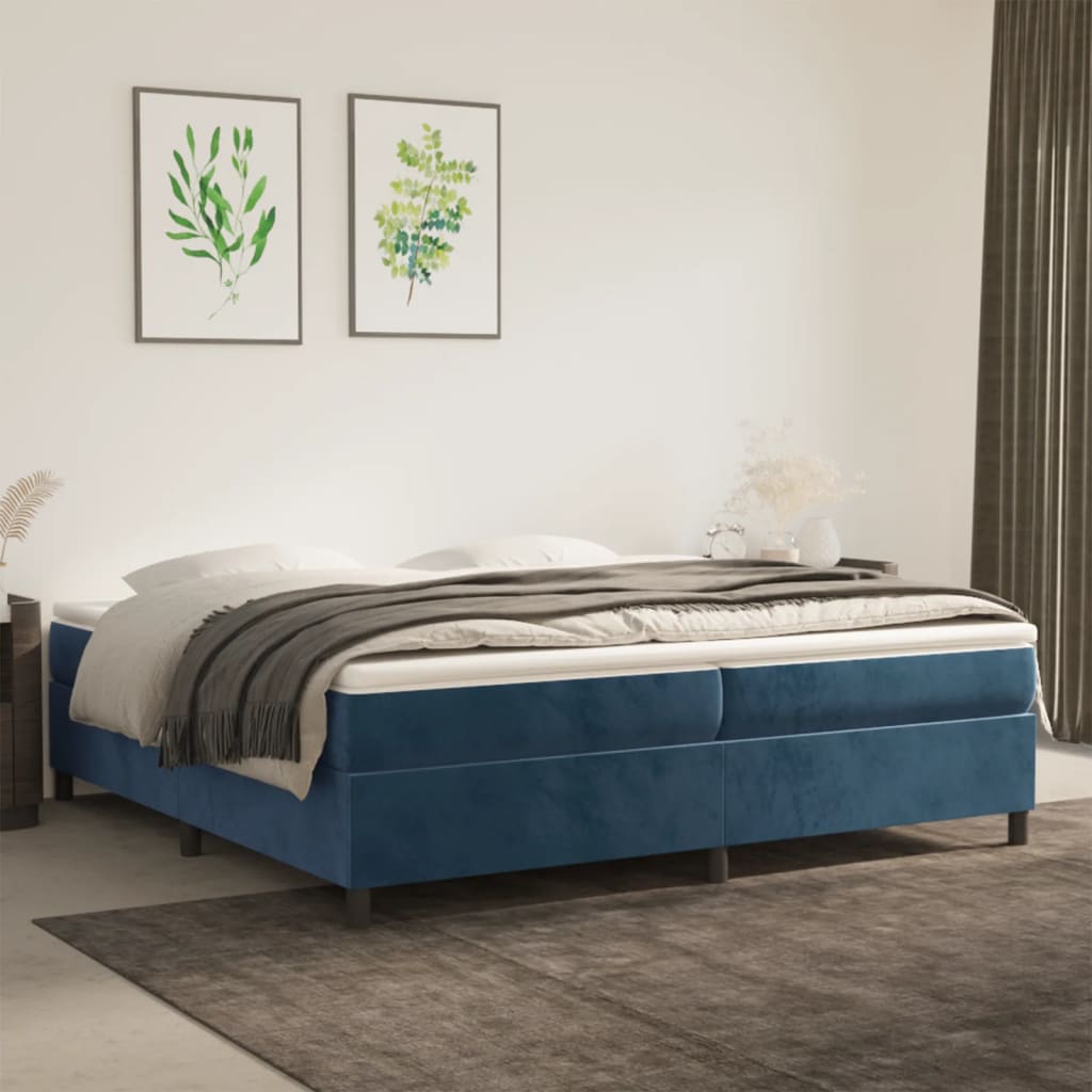 Bedframe Fluweel Donkerblauw