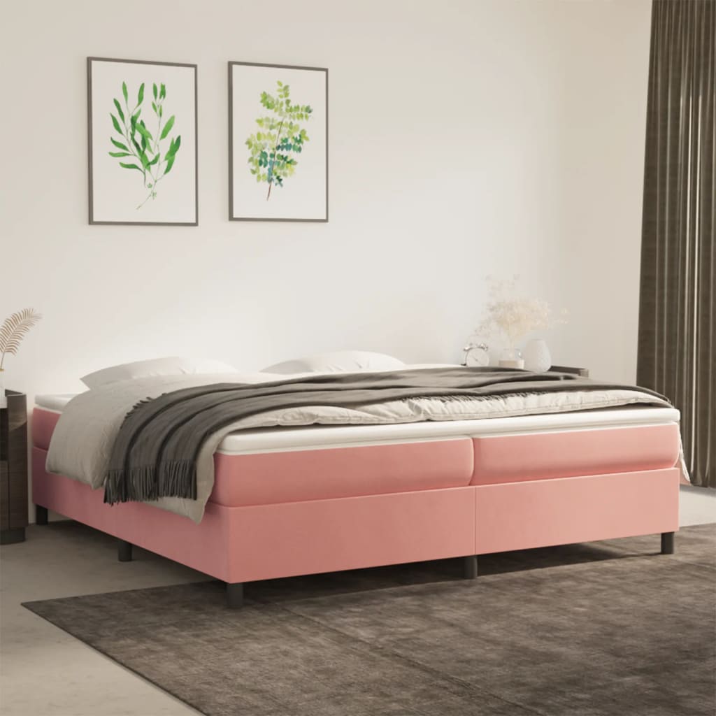 Bedframe Fluweel Roze