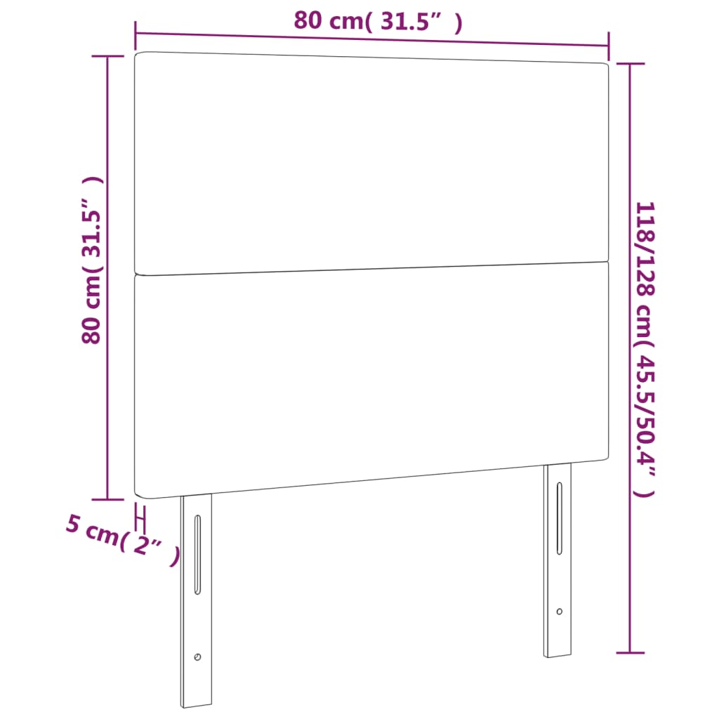 Hoofdborden 2 St 80X5X78/88 Cm Kunstleer