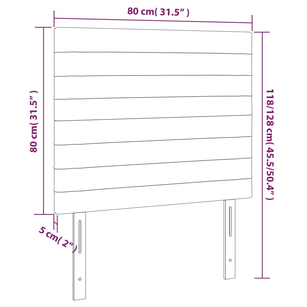 Hoofdborden 2 St 80X5X78/88 Cm Stof