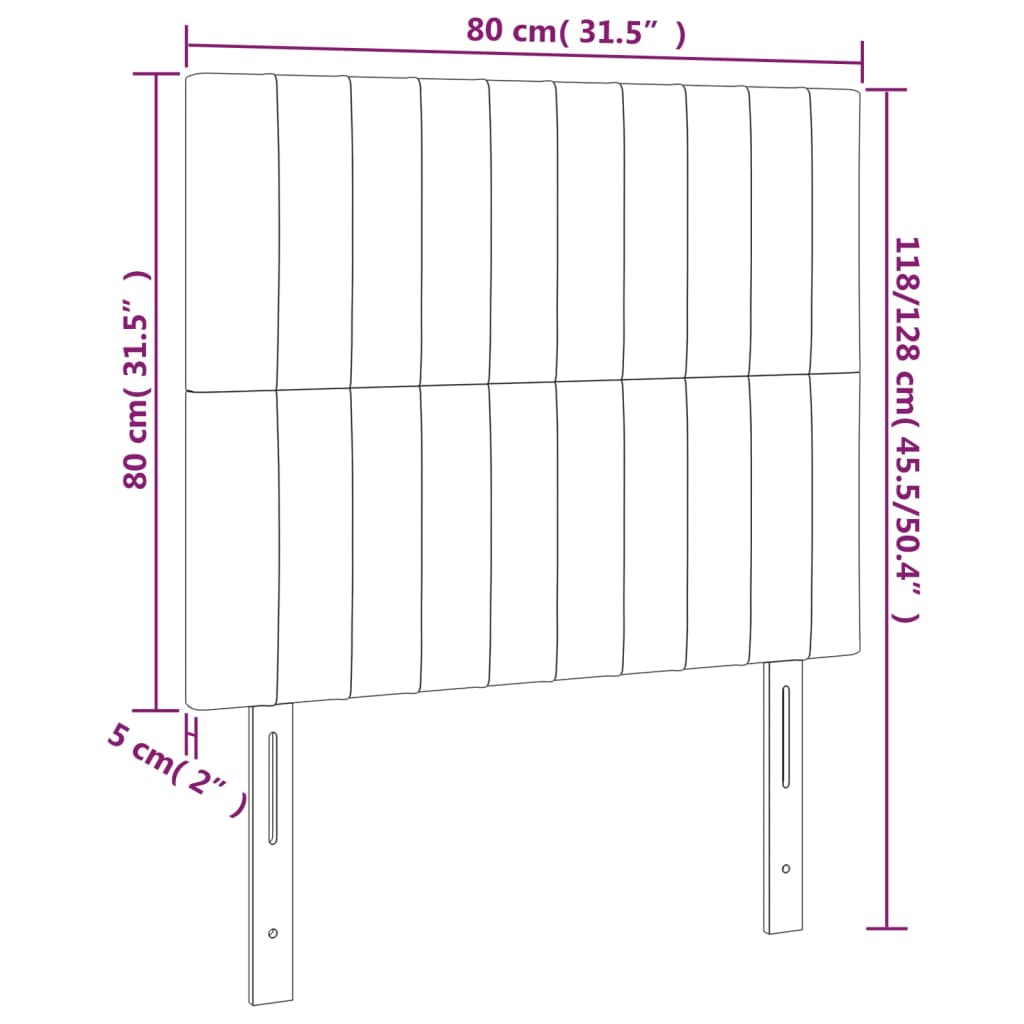 Hoofdborden 2 St 80X5X78/88 Cm Stof