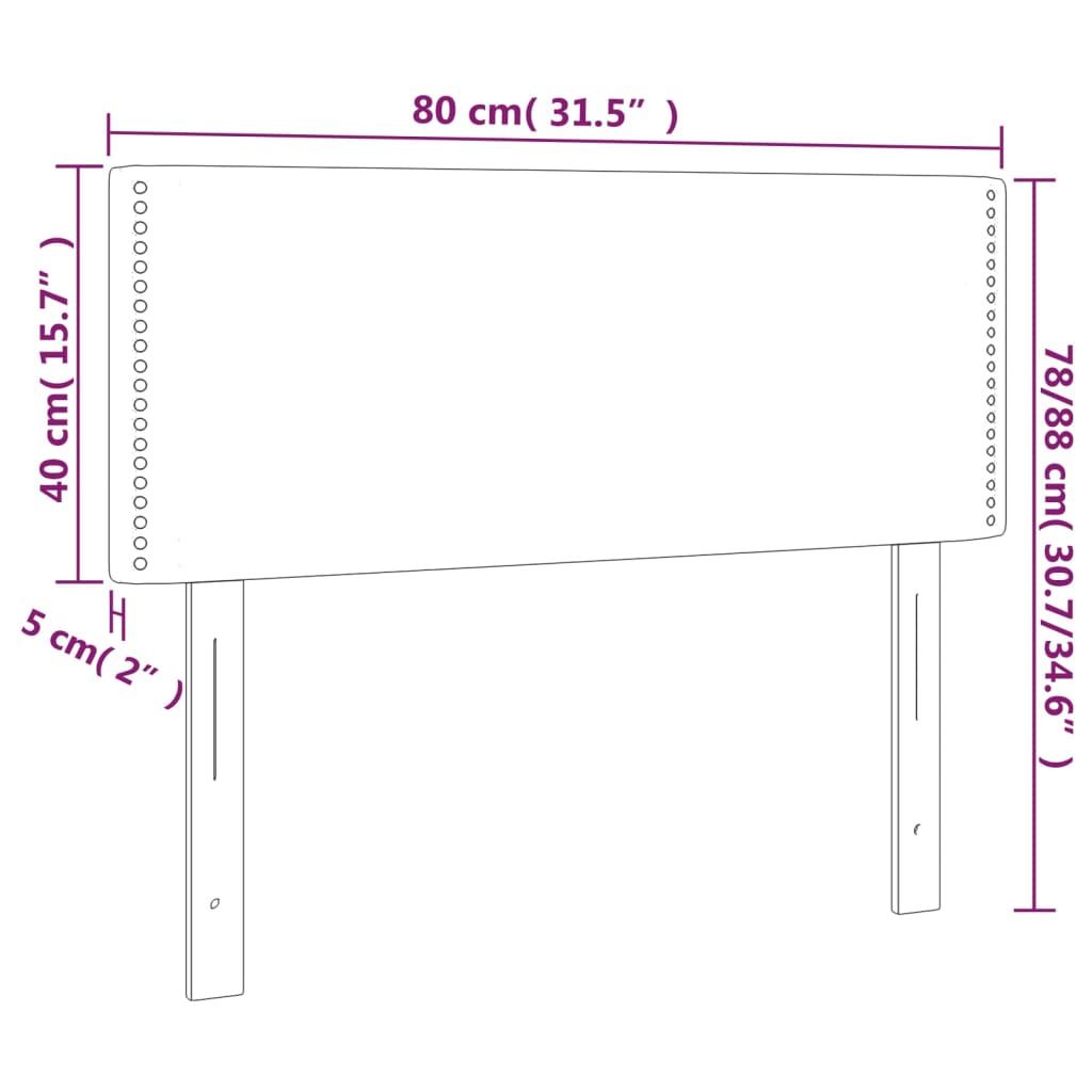 Hoofdbord Led Stof Zwart