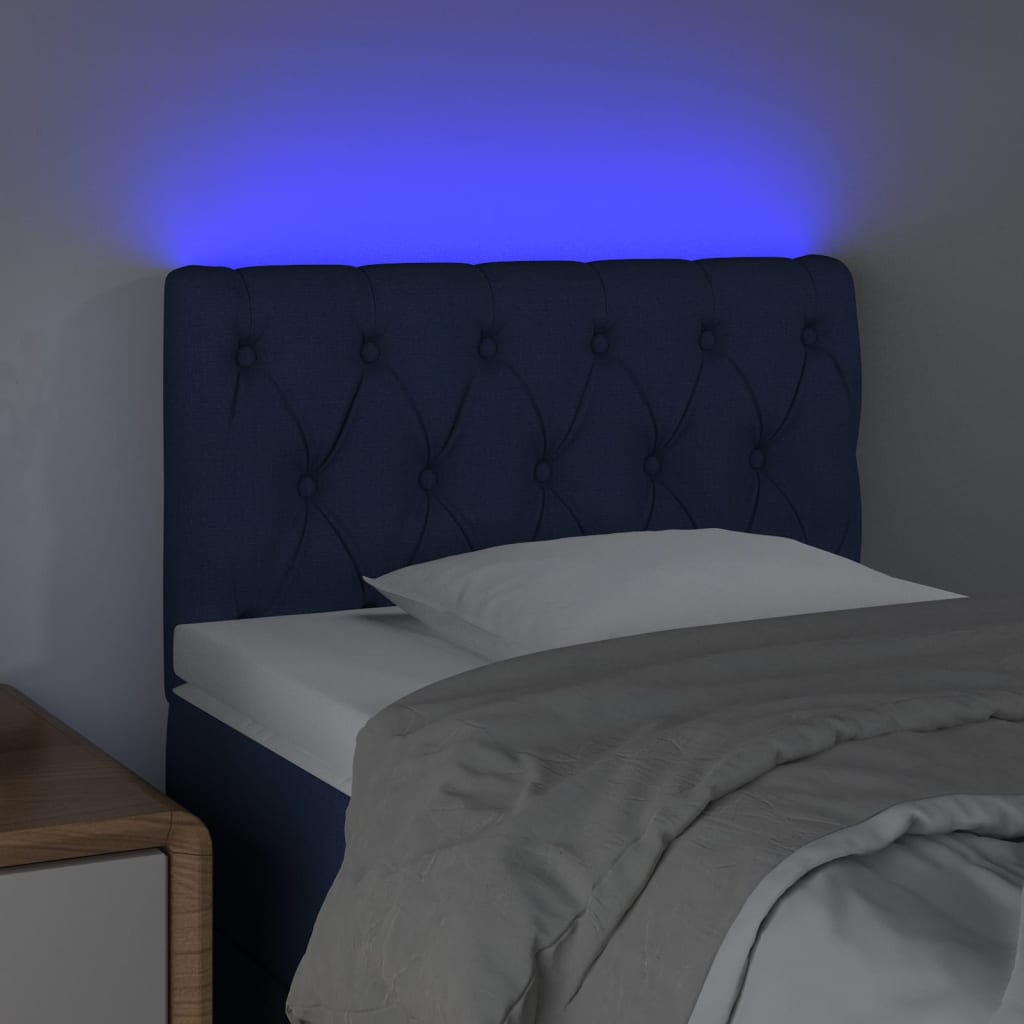 Hoofdbord Led Stof Blauw