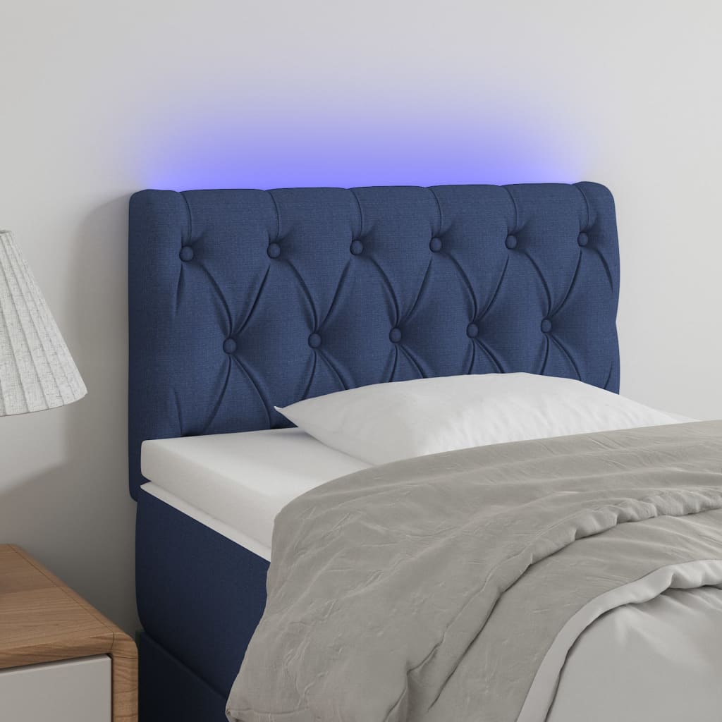 Hoofdbord Led Stof Blauw