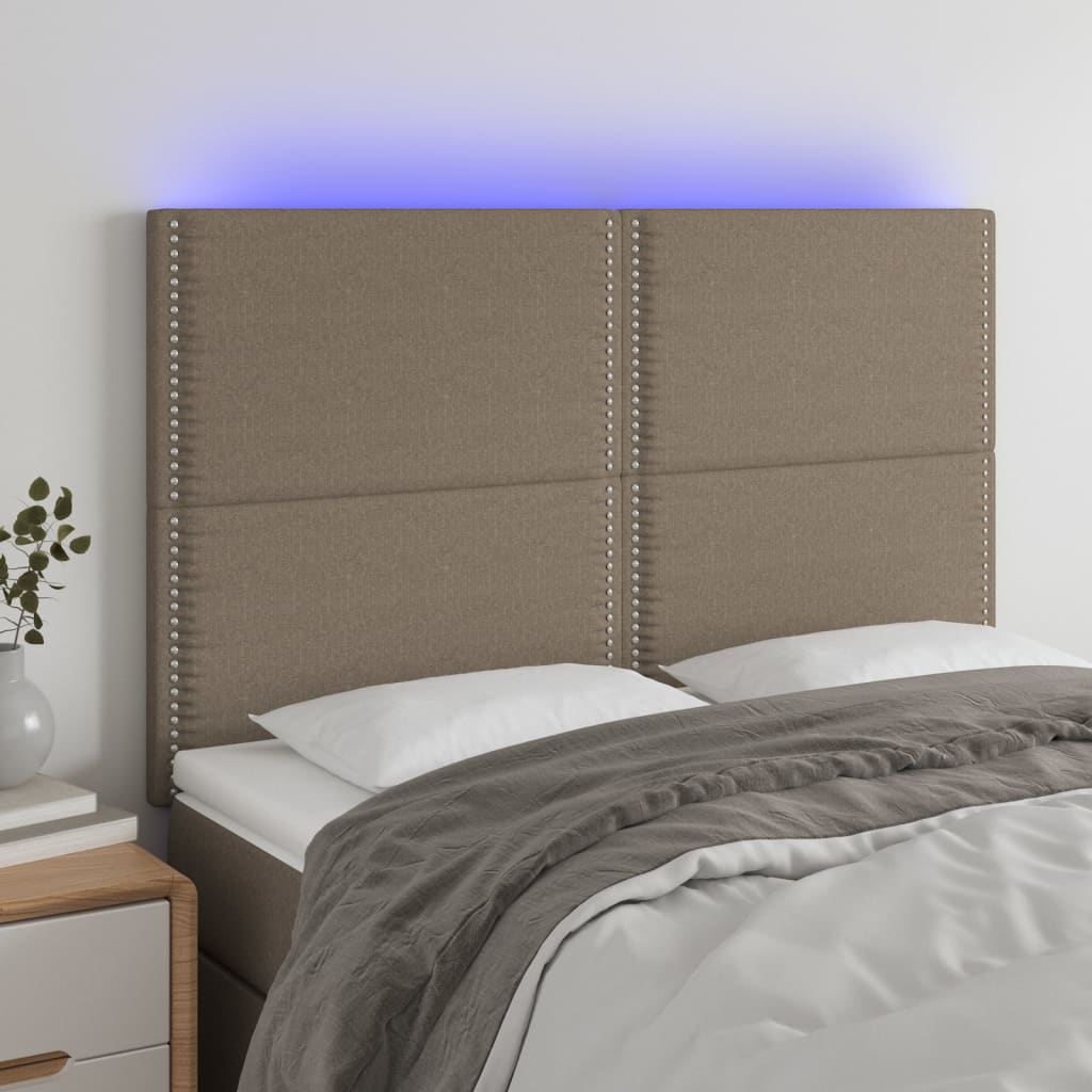 Hoofdbord Led Stof Taupe