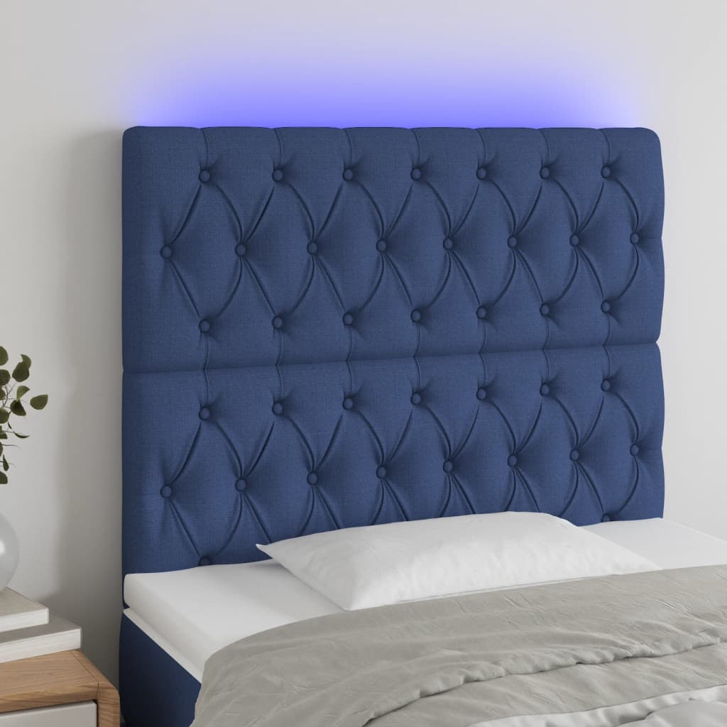 Hoofdbord Led Stof Blauw