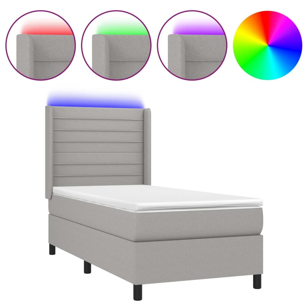 Boxspring Met Matras En Led Stof