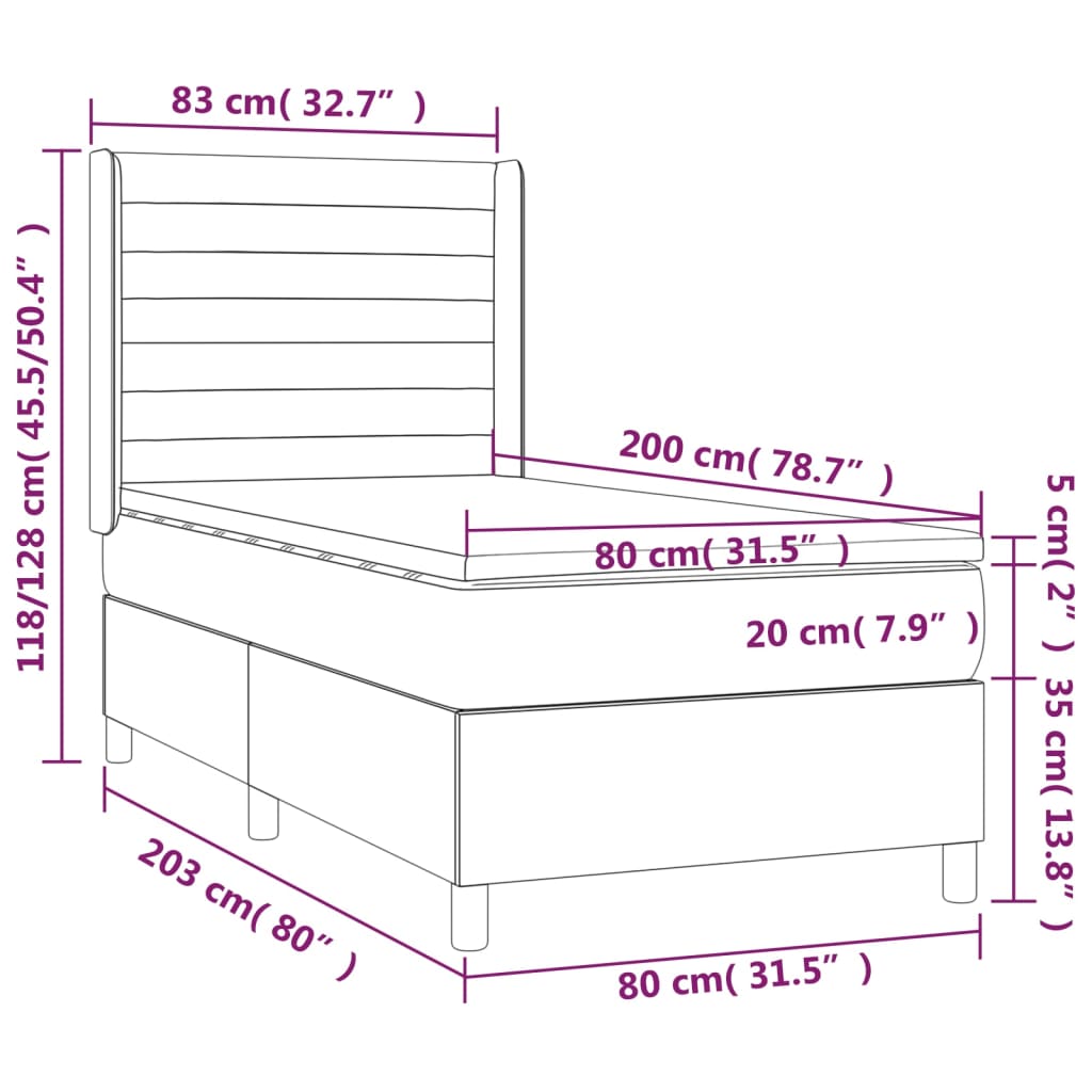 Boxspring Met Matras En Led Stof