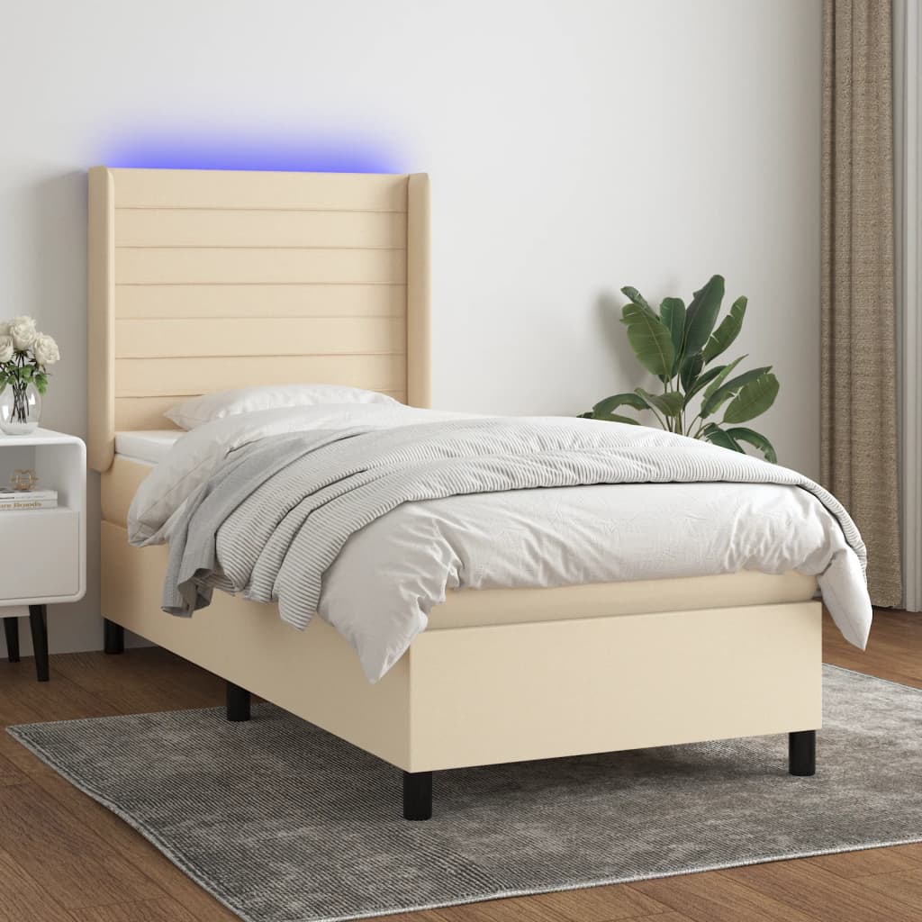 Boxspring Met Matras En Led Stof