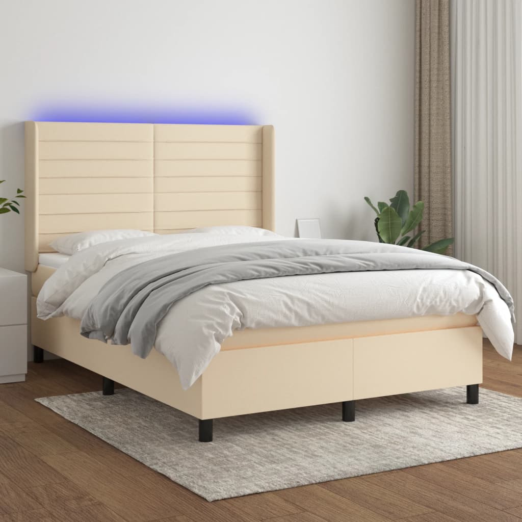 Boxspring Met Matras En Led Stof