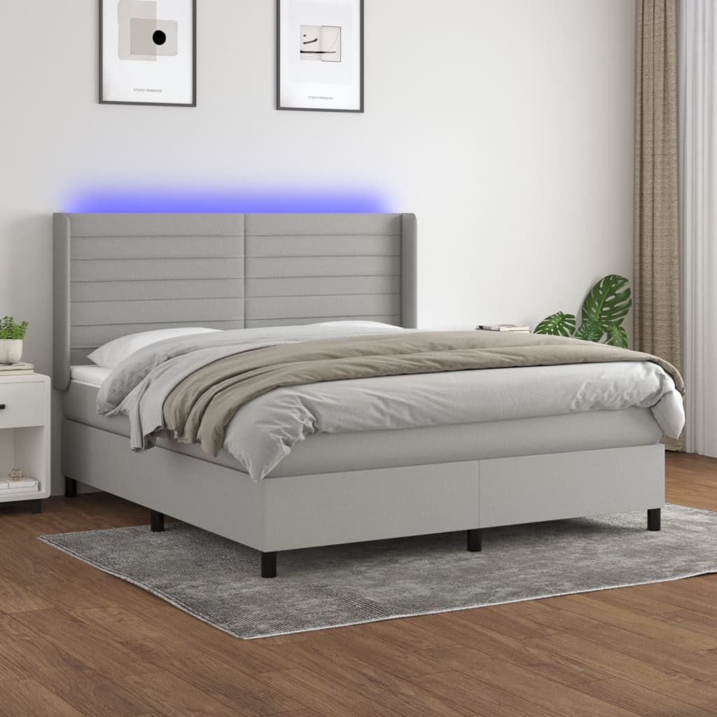 Boxspring Met Matras En Led Stof