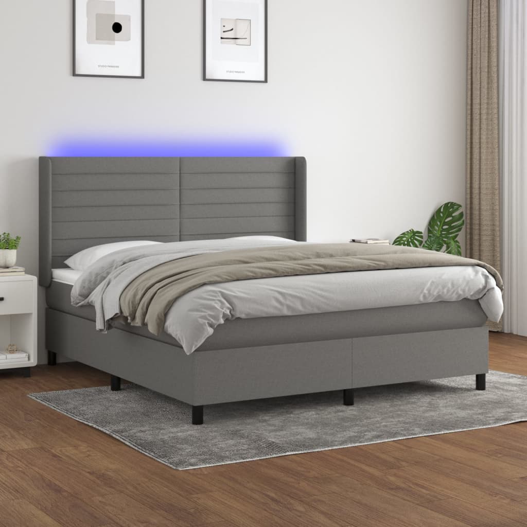 Boxspring Met Matras En Led Stof