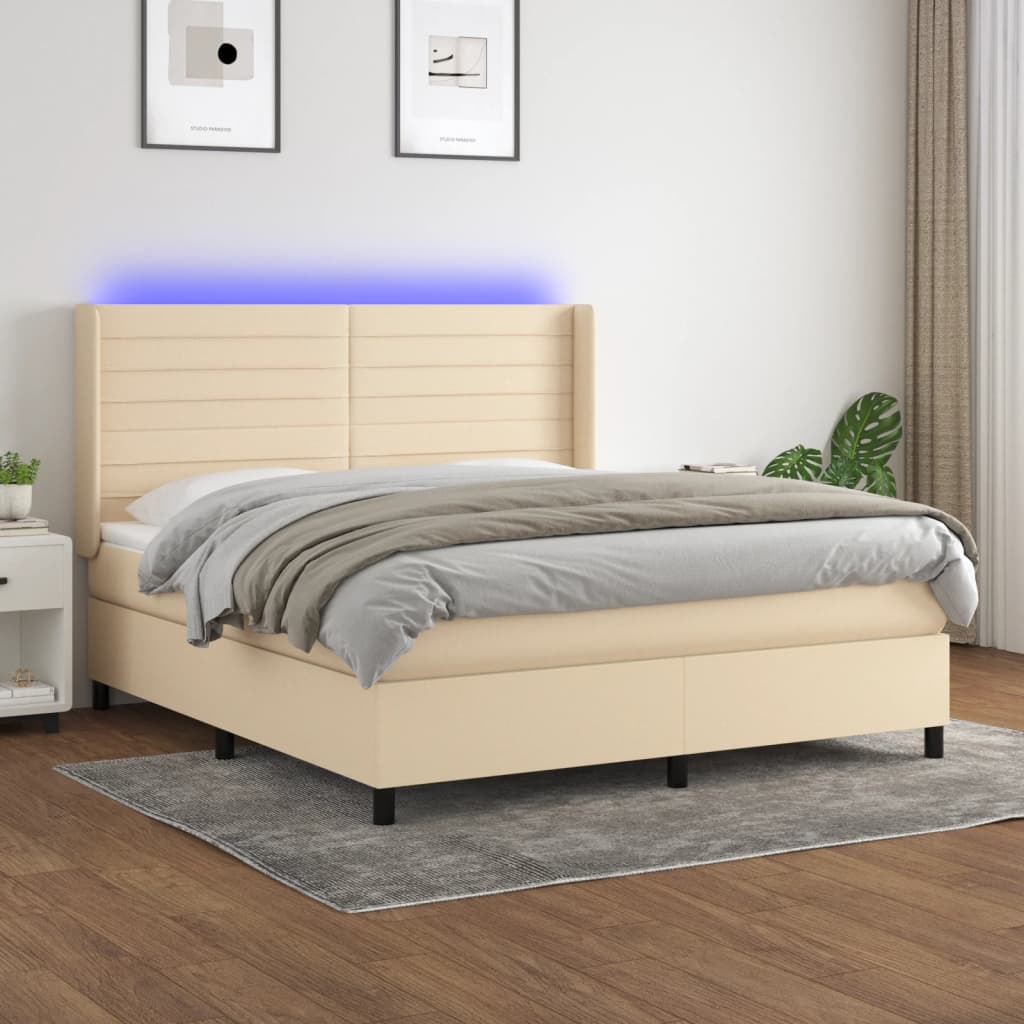 Boxspring Met Matras En Led Stof