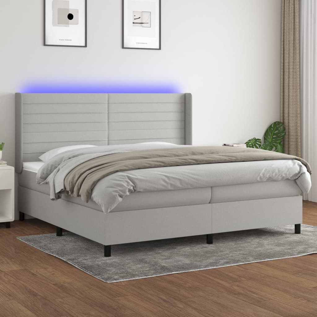 Boxspring Met Matras En Led Stof