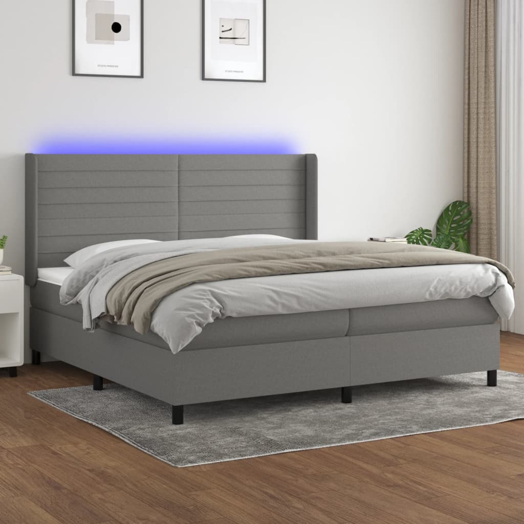 Boxspring Met Matras En Led Stof