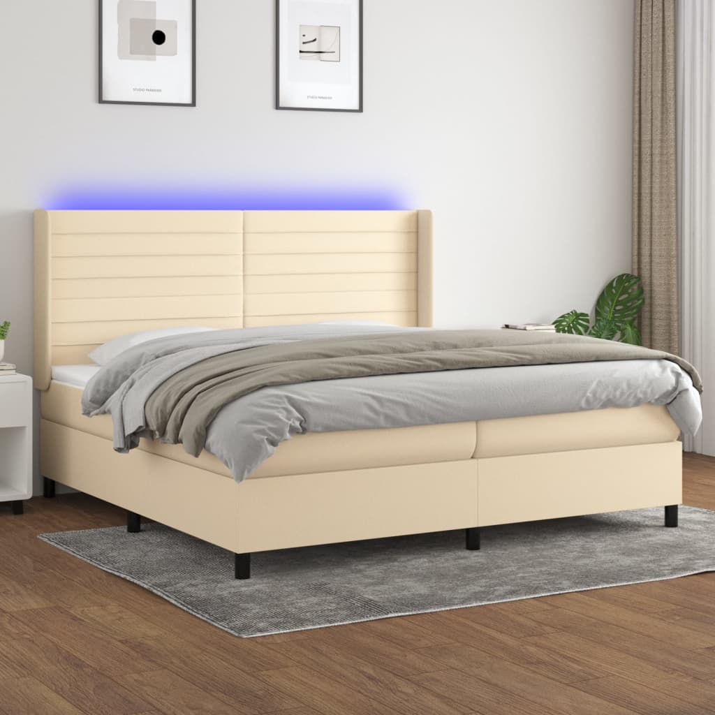 Boxspring Met Matras En Led Stof