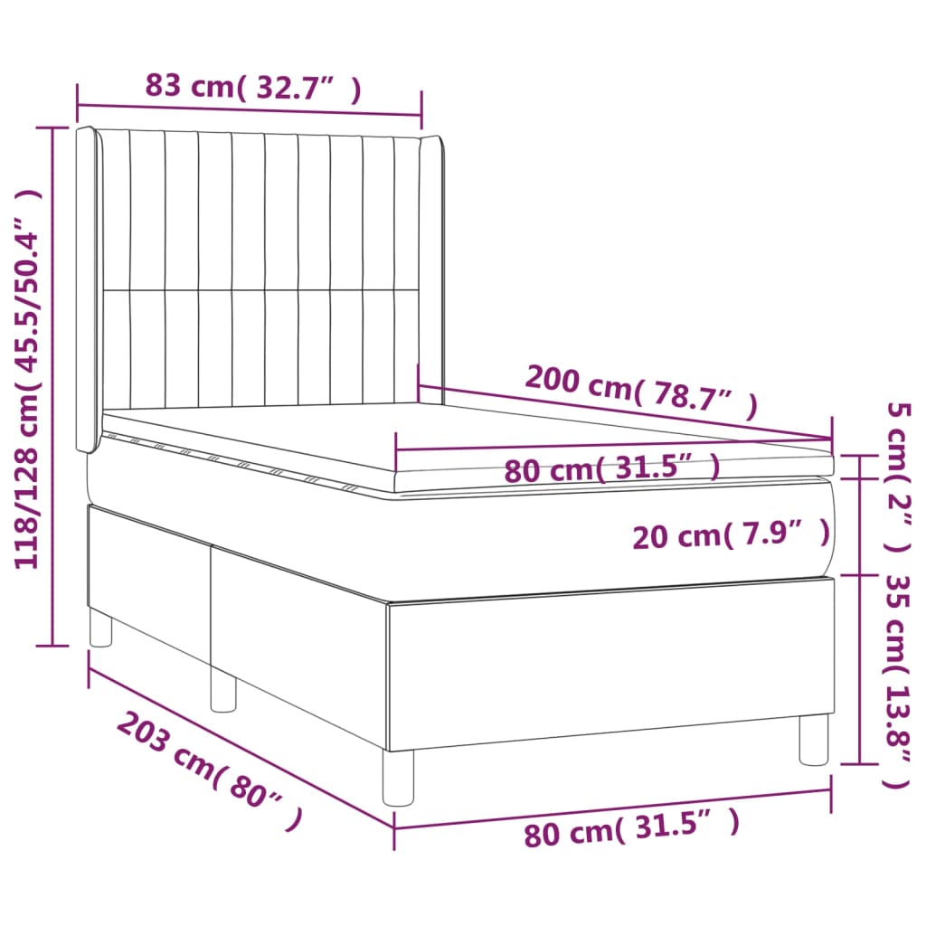 Boxspring Met Matras En Led Stof