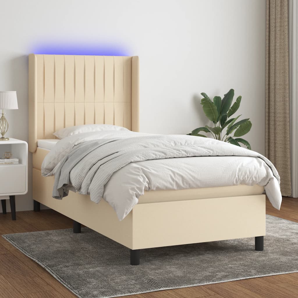 Boxspring Met Matras En Led Stof
