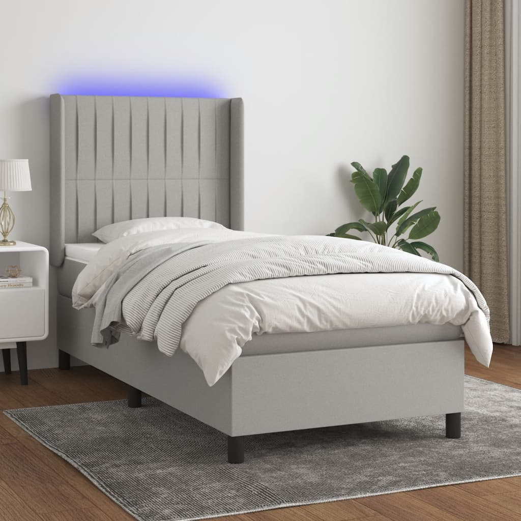 Boxspring Met Matras En Led Stof