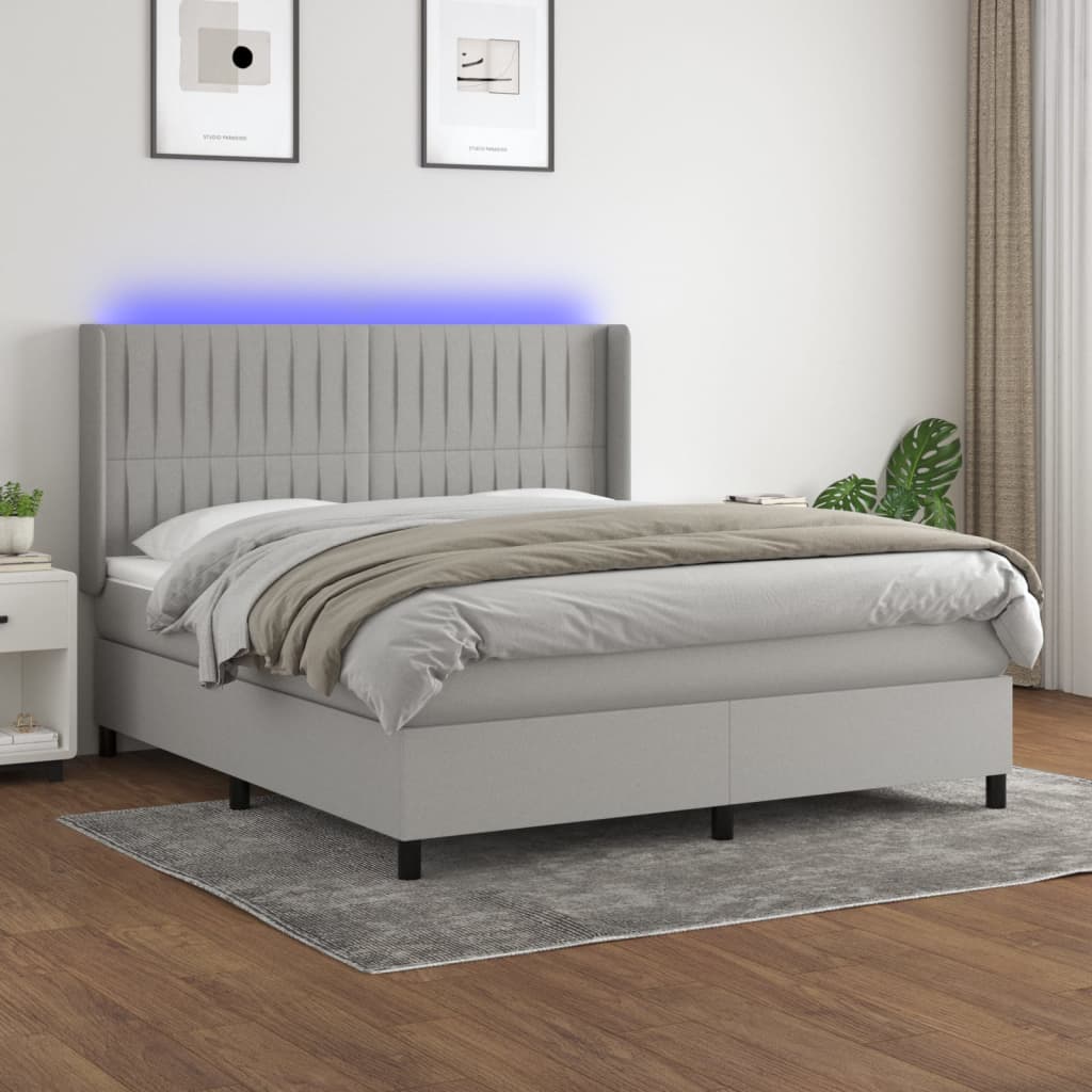 Boxspring Met Matras En Led Stof