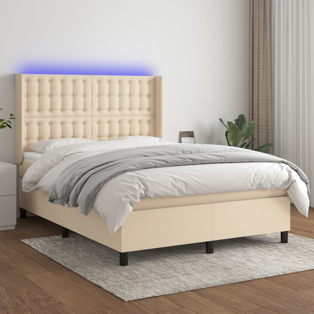 Boxspring Met Matras En Led Stof