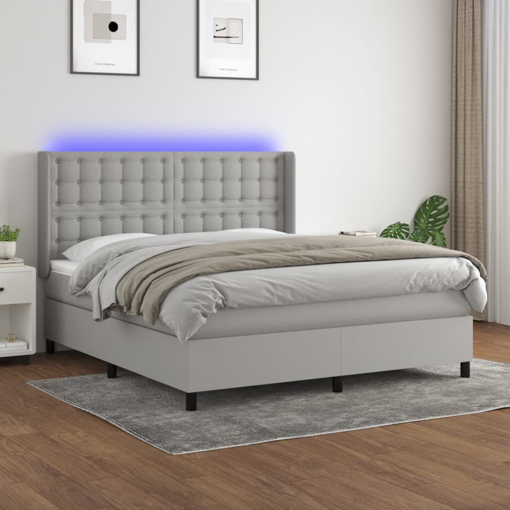 Boxspring Met Matras En Led Stof