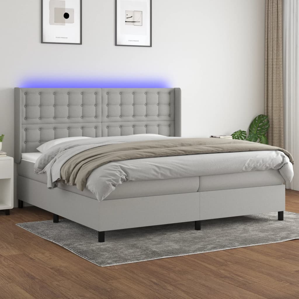 Boxspring Met Matras En Led Stof