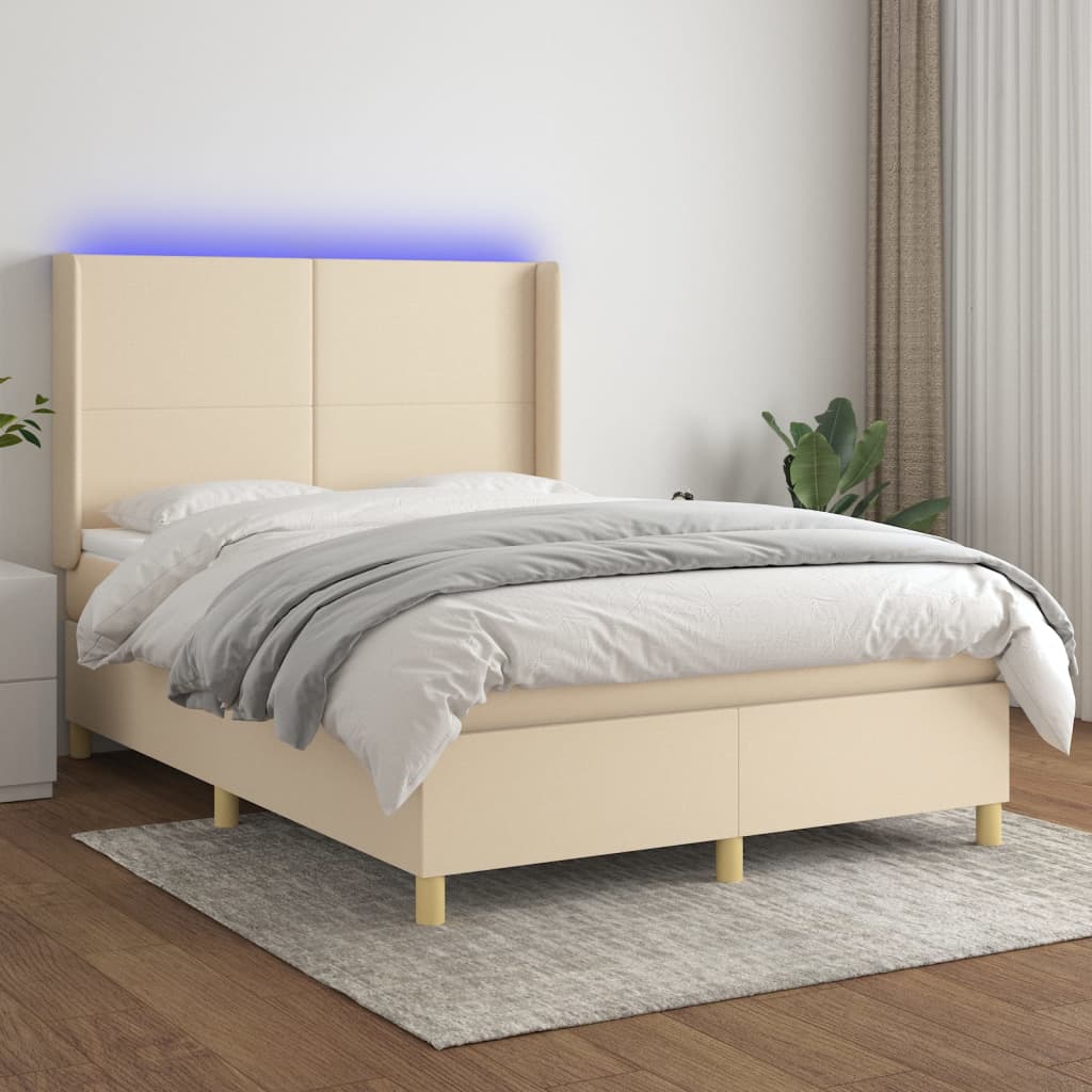 Boxspring Met Matras En Led Stof