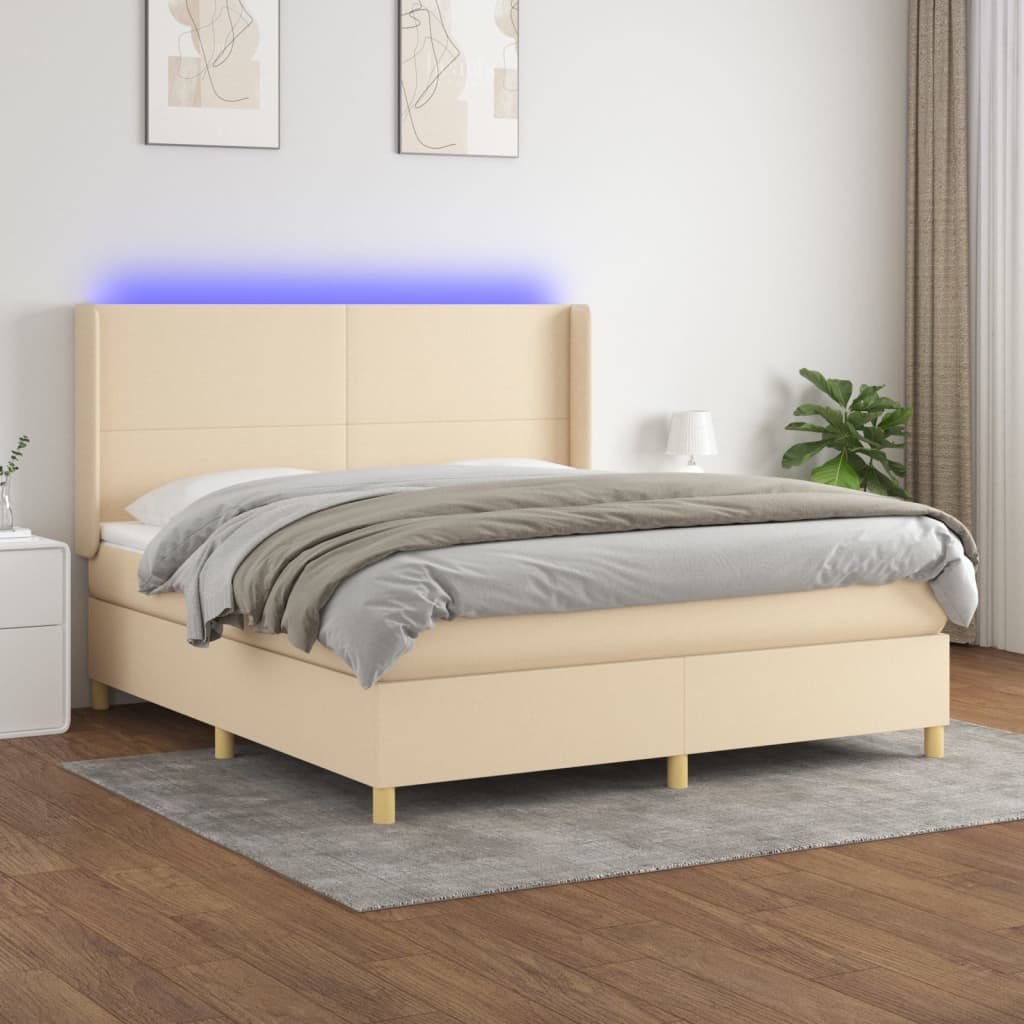 Boxspring Met Matras En Led Stof