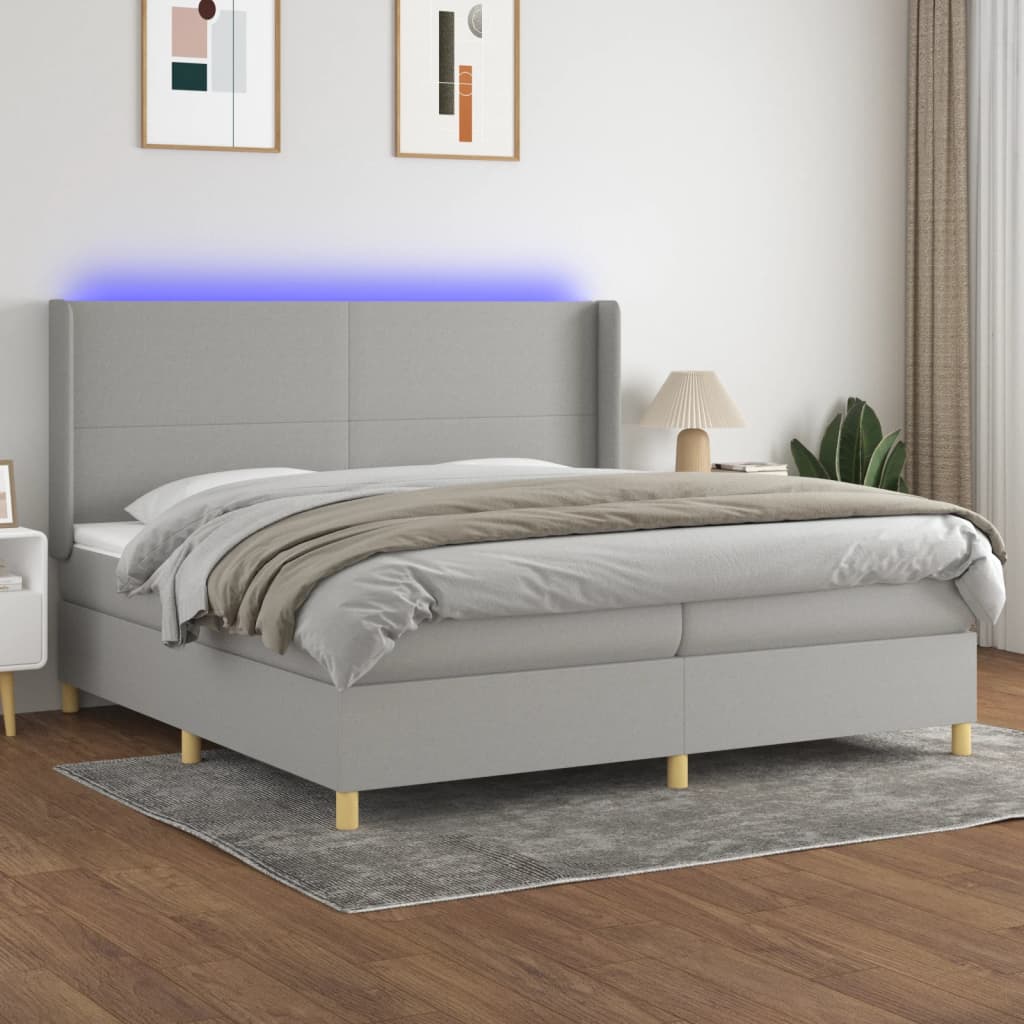 Boxspring Met Matras En Led Stof