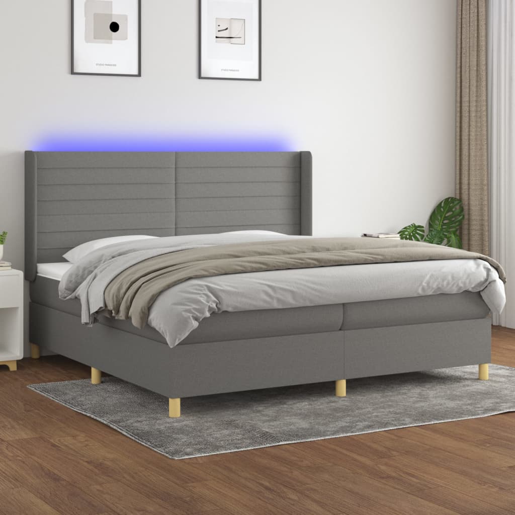 Boxspring Met Matras En Led Stof
