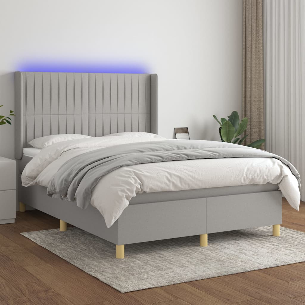 Boxspring Met Matras En Led Stof