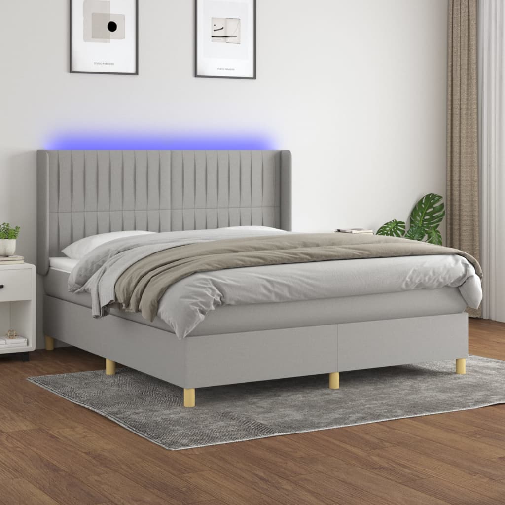 Boxspring Met Matras En Led Stof