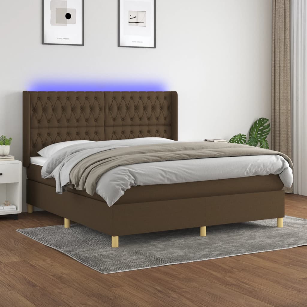 Boxspring Met Matras En Led Stof