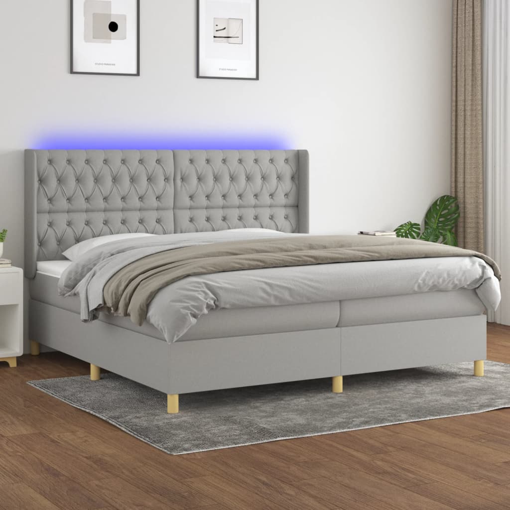 Boxspring Met Matras En Led Stof