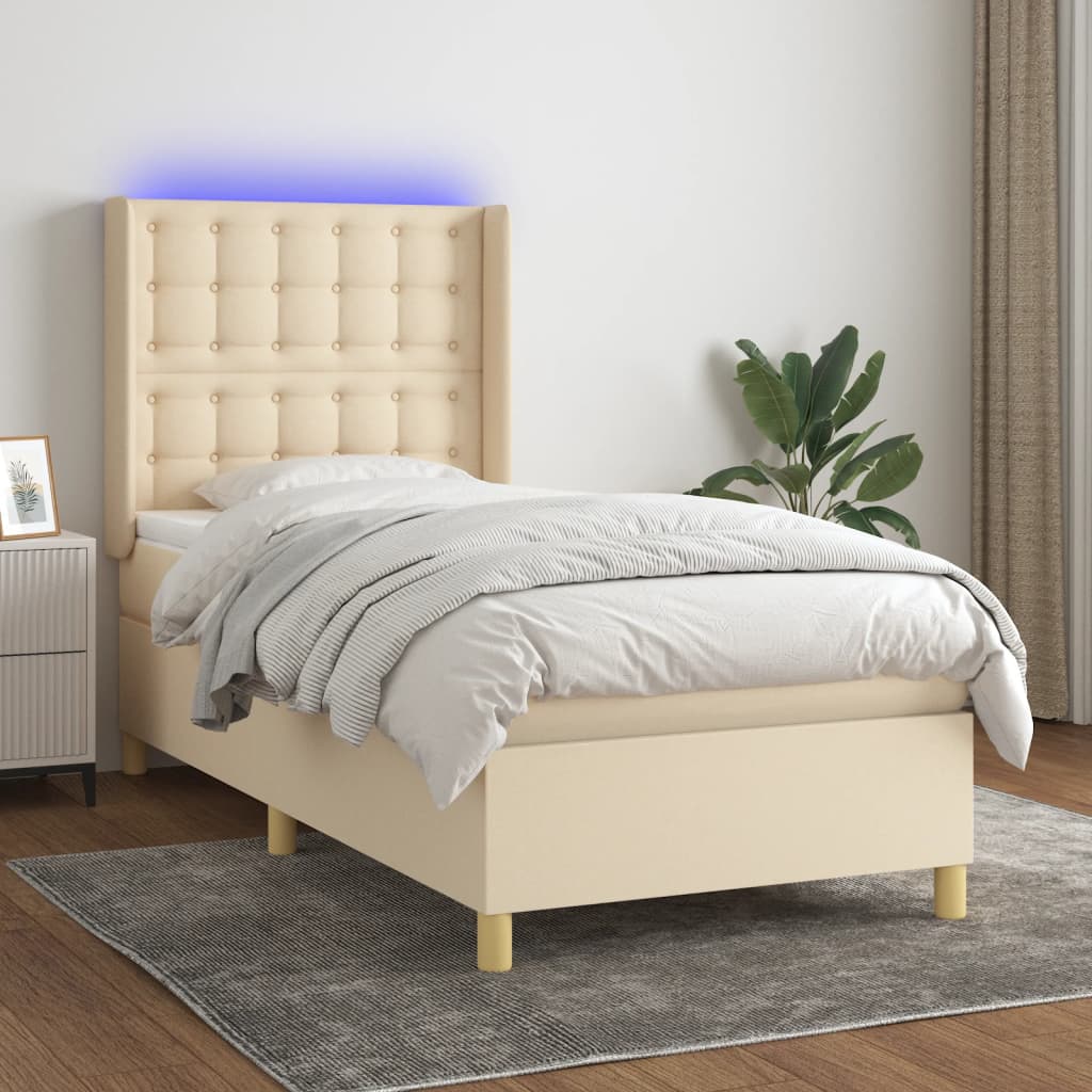 Boxspring Met Matras En Led Stof