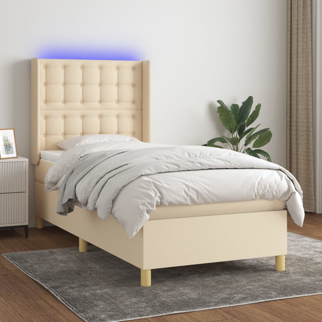 Boxspring Met Matras En Led Stof
