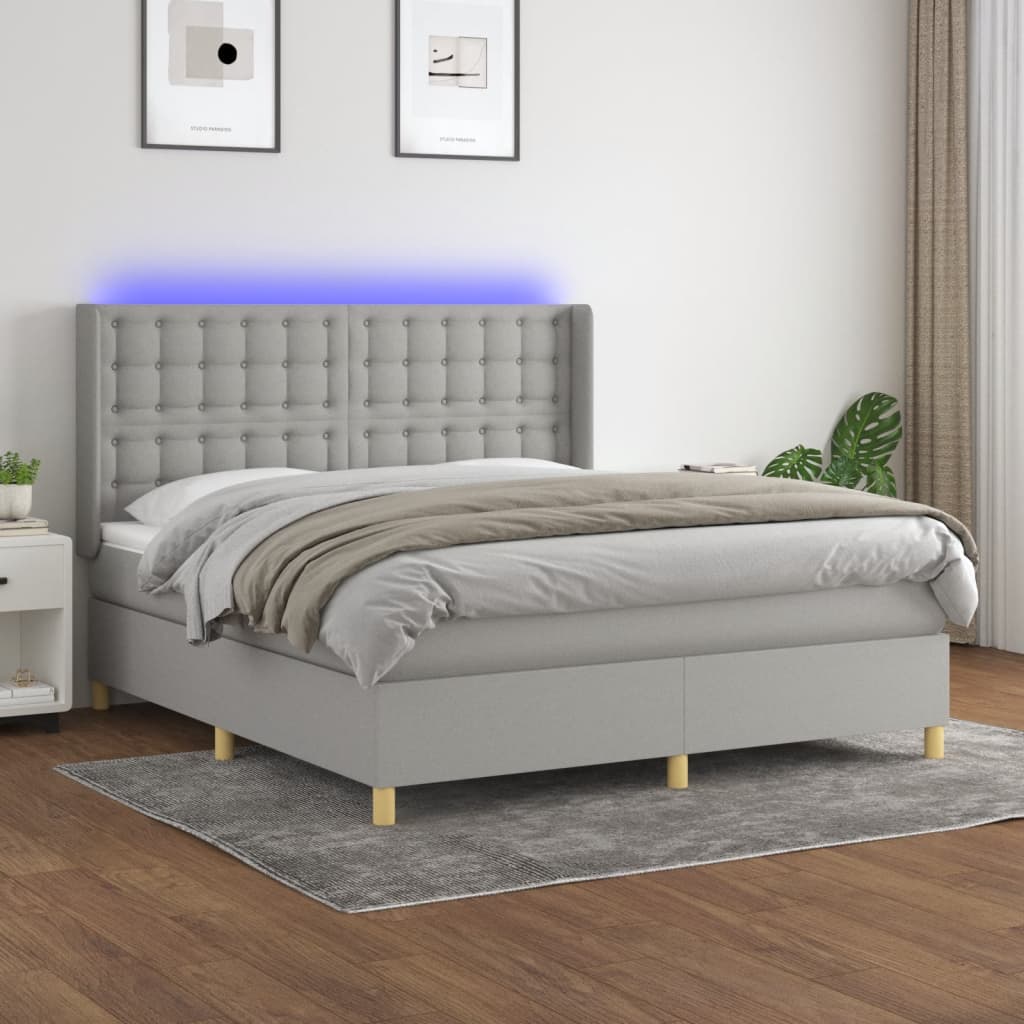Boxspring Met Matras En Led Stof