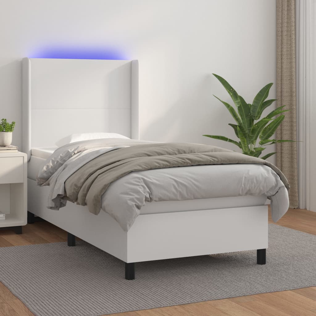 Boxspring Met Matras En Led Kunstleer